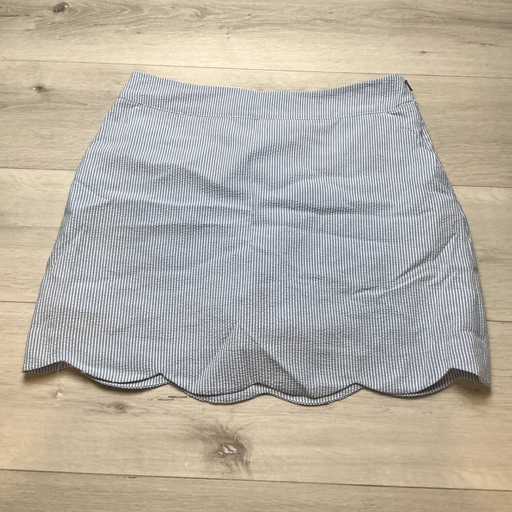 Vineyard Vines Performance Skort Women 6 Blue Seersucker Stripe PreLoved